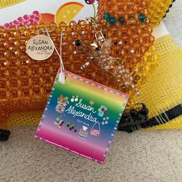 ADORABLE NWT SUSAN ALEXANDRA BEADED WEENY DACHSHUND HANDBAG WITH CRITTER CHARM - Picture 11 of 15